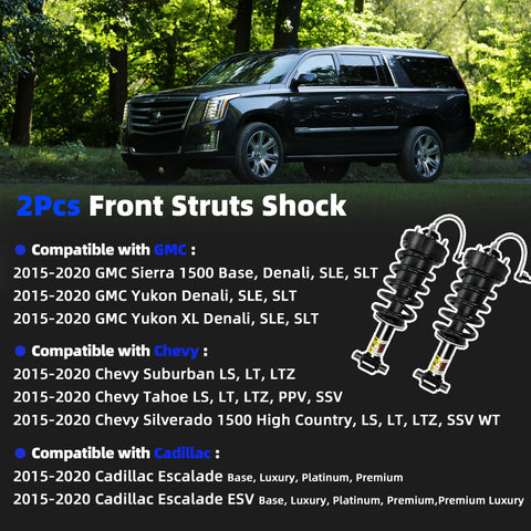 2 Pcs Front Struts Absorber Assembly With Magnetic Spring For Cadillac Escalade ESV Suburban Tahoe GMC Yukon 1500 2015 2020 Front Shock Replacement Premium Quality compatible vehicle list