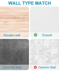 Wall type match graphic showing compatible walls for Solid As A Rock 10 Piece Heavy Duty Picture Hangers.