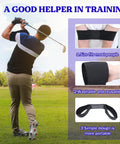 Golfer using Two Pack Elastic Golf Swing Trainer Band For Beginners, Golf Connection Arm Band To Help Correct Posture And Improve Swing