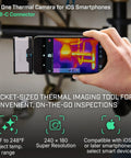Dope Thermal Imaging Camera For iPhone 15 And Newer With USB C 240x180 Upscaled Infrared From 80x60 Native MSX Fusion connected to a smartphone