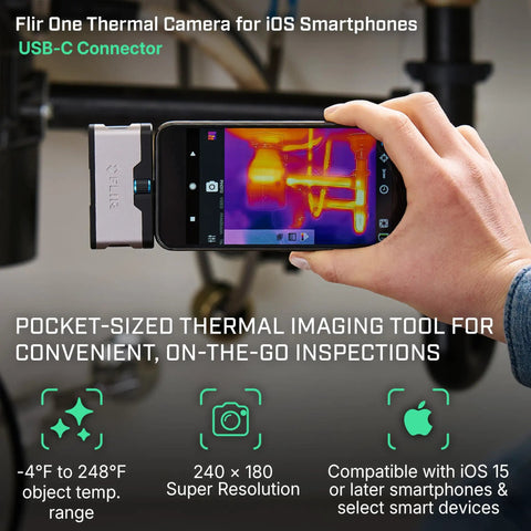Dope Thermal Imaging Camera For iPhone 15 And Newer With USB C 240x180 Upscaled Infrared From 80x60 Native MSX Fusion connected to a smartphone