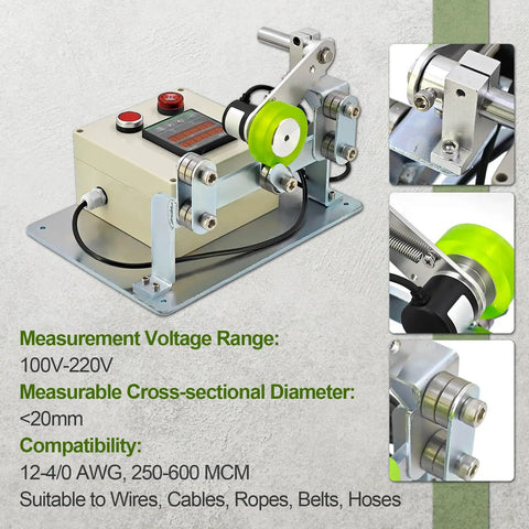 Hella Accurate Digital Wire Cable Length Meter With Easy Roll Counter Wheel For Fishing Line Braided Cords And Power Wires, displaying measurement features.
