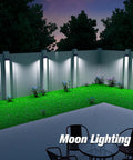 Solar Fence Post Lights 6 Pack, Waterproof Outdoor LED Fence Lighting For Backyard illuminating garden with cool white glow