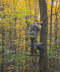 Hunter using Rope Style Tree Strap For Hunting Safety, 9 Foot Length, Durable Rope Attachment Built For Quick Climb And Secure Tree Connection