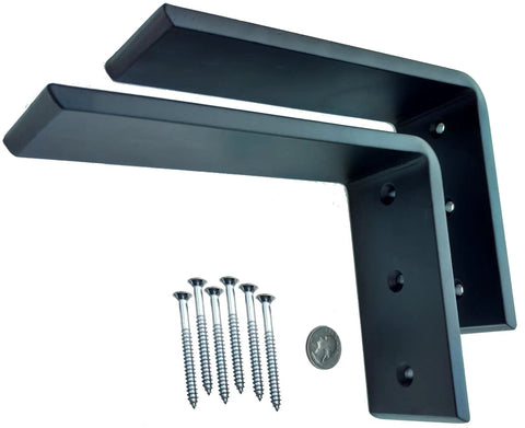 Heavy Duty L Bracket Set 6 x 8 Two Pack Hidden Countertop Supports Three Eighths Inch Thick Holds Up To 150 Lbs Each Floating Look