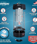No Nonsense Indoor Outdoor Bug Zapper with hanging ring, UV bulbs, fly sex lure, octenol, 5600V grid for homes and yards.