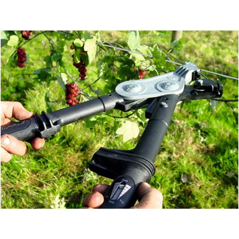 Person using Torq Wire Tensioning Tool With Built In Gauge Tension Up To 880 Lbs Hassle Free Fence Wire And Trellis Tightening