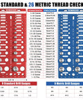 bolt thread checker tool with 26 standard and 26 metric gauges for quick DIY sizing and organization; bolt and nut size identifier image
