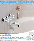 4 Pack Acrylic Clear Faucet Index Buttons For Gerber 94-445 94-446 94-447 displayed in bathroom setting