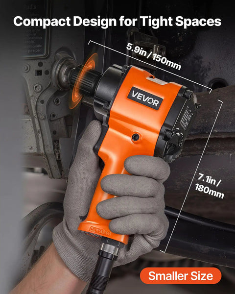 Shop Ready 1 2 Drive Pneumatic Impact Wrench Unleashes Killer 738 Ft Lbs Of Instant Bolt Breaking Power for tight spaces.