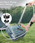Using Portable Camping Shower With Built-In Water Jug And Pump, Spill-Resistant Electric Outdoor Shower, foot washing