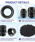 Product details of 25 Pack Three Eighths Inch NPT Nylon Cable Glands With Gaskets IP68 Waterproof Strain Relief Cord Grips