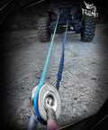 66,000 Lbs Off Road Recovery Ring for Winches and Snatch Blocks, Aluminum CNC Machined 7075 Billet in use with tow ropes.
