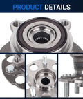 Close-up of rear wheel hub and bearing assembly for AWD rigs with ABS, 5-lug bolt pattern, fits 2013-2015 Acura RDX, 2012-2016 Honda CR-V.