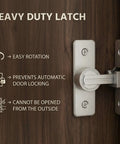 Heavy Duty Zinc Alloy Barn Door Lock Latch With 90 Degree Turn For Easy Operation on wood door