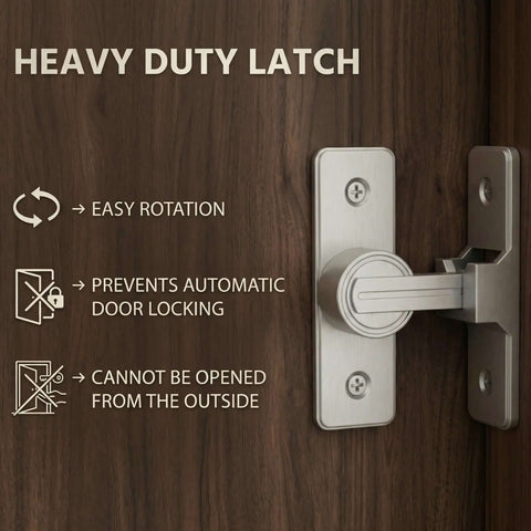 Heavy Duty Zinc Alloy Barn Door Lock Latch With 90 Degree Turn For Easy Operation on wood door