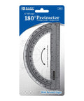 Clear 6 Inch Semicircular Protractor For Geometry And Math 180 Degree Angle Ruler Plastic School Protractor For Students No Fuss Drafting And Accurate Measuring Tool, 6 in, clear plastic