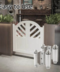 3 Inch Double Action Spring Door Hinge Set with Satin Nickel Finish shown on saloon bar door in cafe setting