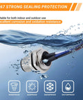 M12 4 Pin Aviation Connector Cable 0.2m Waterproof IP67 submerged in water showing sealing protection