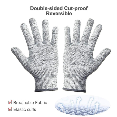 Cut Resistant Kitchen Gloves Level 5 Ambidextrous For Mandolin Oyster Shucking Woodworking 2 Pairs flexible grip and protection.