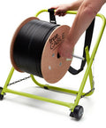 Industrial Wire And Cable Caddy With Wheels And Pull Strap Heavy Duty Steel Dispenser For Reels Up To 20 Inch Diameter And 100 Pound Capacity Built