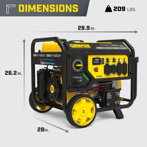 Beast 11500 Watt Dual Fuel Portable Generator With Electric Start For Home Backup Gas Or Propane CO Shield 459cc Engine