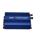 Blue Pure Sine Wave Power Inverter 12V DC To 120V AC 300W With Dual 110V Outlets And USB 5V 2A Handy Car And RV Power Adapter