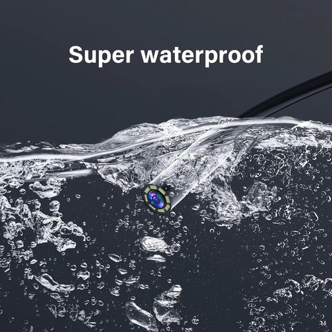 Workhorse Handheld Borescope Endoscope With 8mm Lens fully submerged in water demonstrating its waterproof feature