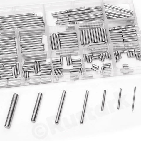 300 Pcs Pro Grade Stainless Steel Dowel Pin Kit M1 And M1.5 304 Grade For Shelves And Machinery, Includes 15 Sizes From M1x4mm To M1.5x30mm, Cylindrical Pegs And Fasteners For Mechanical Manufacturing., stainless steel dowel pins in organizer case