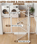Extra Wide Baby Gate For Stairs And Doorways 29.7 To 46 Inch Adjustable Pressure Mounted Walk Through Pet Gate in kitchen