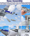 Mustang P-51 Fighter Model Kit 1 To 48 Scale For World War II Fans, Easy assembly parts in green, detailed view and features