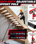 Heavy Duty Adjustable Cabinet Jacks 4 Piece Set Extends From 49 To 114 Inches with two support poles for drywall and cabinet installation.
