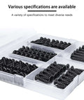 Wood Screws Assortment Kit 175 Pieces With Phillips Flat Head Self Tapping Screws In Black Zinc Plated Carbon Steel In Organizer Box