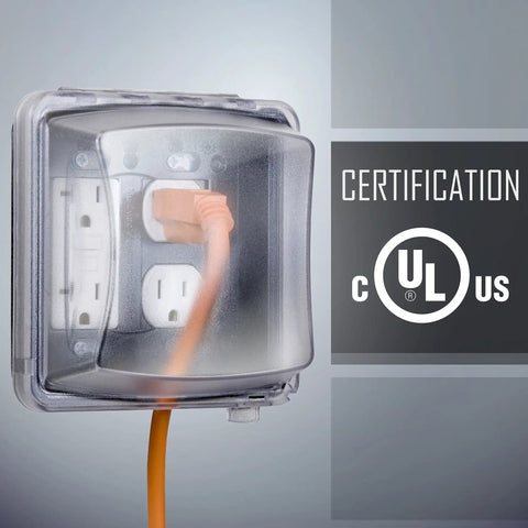 Two Gang Vertical Mount Weatherproof In Use Cover For Outdoor Electrical Boxes 55 In 1 Configurations Clear Finish