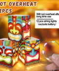 12 Pcs Hawaiian Luau Tiki Totem Gift Boxes With LED Lights For Outdoor Indoor Party Decor Vibrant Tropical Aloha Themed Gift Boxes