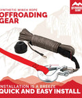 Beefed Up 50 Foot 1/4 Inch Synthetic Winch Rope Kit for Jeeps ATVs UTVs and Quad Bikes, 6,400 lb capacity with snap hook and stopper