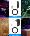 16W Fiber Optic Star Light Kit For Cars 300 Fibers 6.5ft End Glow PMMA Strings Sound Activated room and car use display