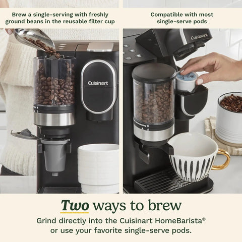 Single Serve Coffee Maker And Grinder For Home Or Office All In One No Fuss Setup With Three Serving Sizes brewing coffee