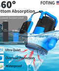 Half HP Sump Pump With 4900 GPH High Flow For Clean And Dirty Water Portable Thermoplastic Electric Pump submerged showing features