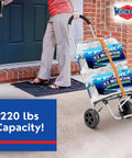Foldable Grocery Cart With Extra Large Black Bag 220 Lb Capacity Smooth Rolling Two Wheel Trolley carrying water bottles