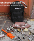 Ice Anchor Tool Kit For Cold Weather Fishing And Camping Beefy Stainless Steel Tent Stakes With Drill Adapter bag