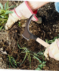 Gardener using Manganese Weeding Sickle Multi Functional Detachable Handle Garden Tool For Grass Cutting And Harvesting Ergonomic Design