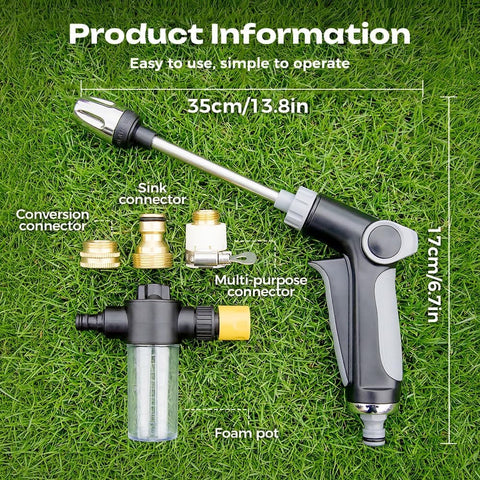 Powerful High Pressure Washer With Adjustable 360 Degree Rotating Nozzle Heavy Duty Outdoor Dirt Busting Cleaner For Cars Patios Driveways Hoses And Garden Tasks Around The Yard