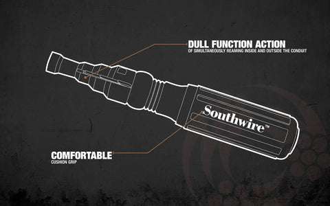 Diagram of Dual Function Reaming Screwdriver For Inside And Outside Conduit With Cushioned Grip Removable Head Power Drill Compatible