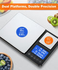 Dual Platform Kitchen Scale Pro Grade 33 Lb Large Scale And 1.1 Lb Mini Scale For Baking And Cooking Digital Weight