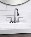 Lit Water Powered LED Light Bathroom Faucet With High Arc And Two Handles Polished Chrome Finish Modern Sink Tap