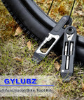 All In One 14 In 1 Bike Multitool With Tire Levers Mini Ratchet Wrench Cone Wrenches And File Blade near bicycle tire