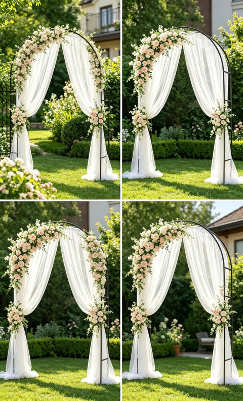 Steel Garden Arch For Climbing Plants Backyard Vibes Outdoor Decor 7 Feet 8 Inches High And 4 Feet 5 Inches Wide Weather Resistant