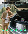 300 Watt Car Power Inverter Converts 12 Volt Dc To 110 Volt Ac Featuring Dual Usa Outlets and Four Fast Usb Ports in car trunk.