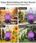 Outdoor Hummingbird Feeder With Perch And Five Flower Feeding Ports 23 Oz Nectar Feeder for garden, balcony, yard, backyard use
